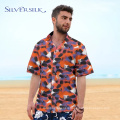 Custom Short Sleeve Casual Mens Blouse Printed Shirt